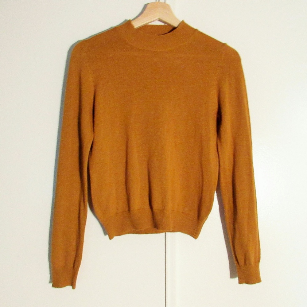 Mustard Mock-Neck Sweater Top